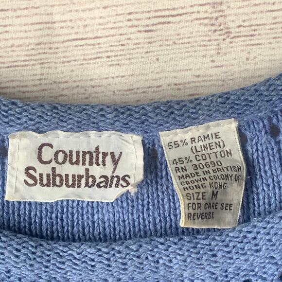 Vintage Country Suburbans Plaid Lightweight Blazer Shirt Blue Sweater Size 12 - Picture 8 of 16